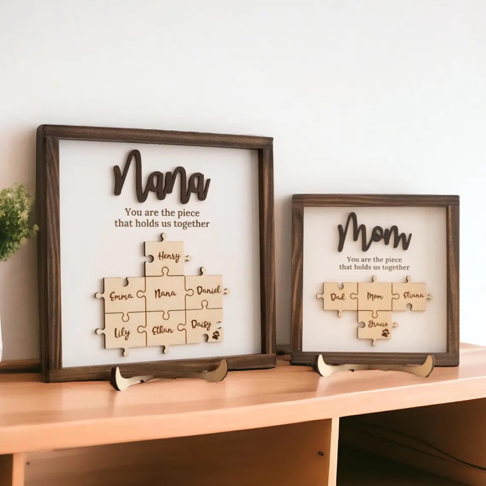 Custom Mother's Day Puzzle Sign Mom You Are The Piece That Holds us Together