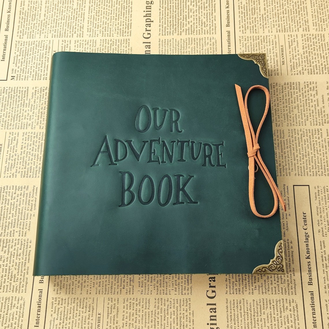 Our Adventure Book Personalized Leather Photo Album For Valentine's Day Anniversary Gift Ideas