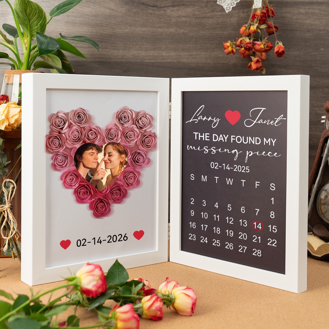 Custom Love Shadow Box Found My Missing Piece for Couple Valentine's Day Gift