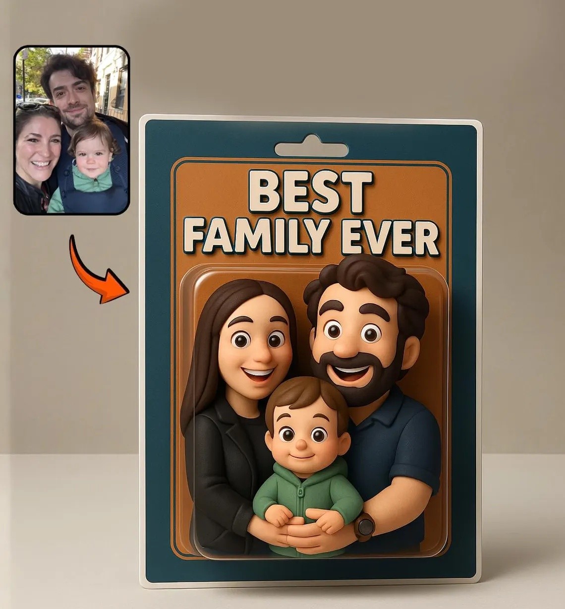 Custom Photo Dad And Kids Action Figure Acrylic Block Plaque For Father's Day Gift