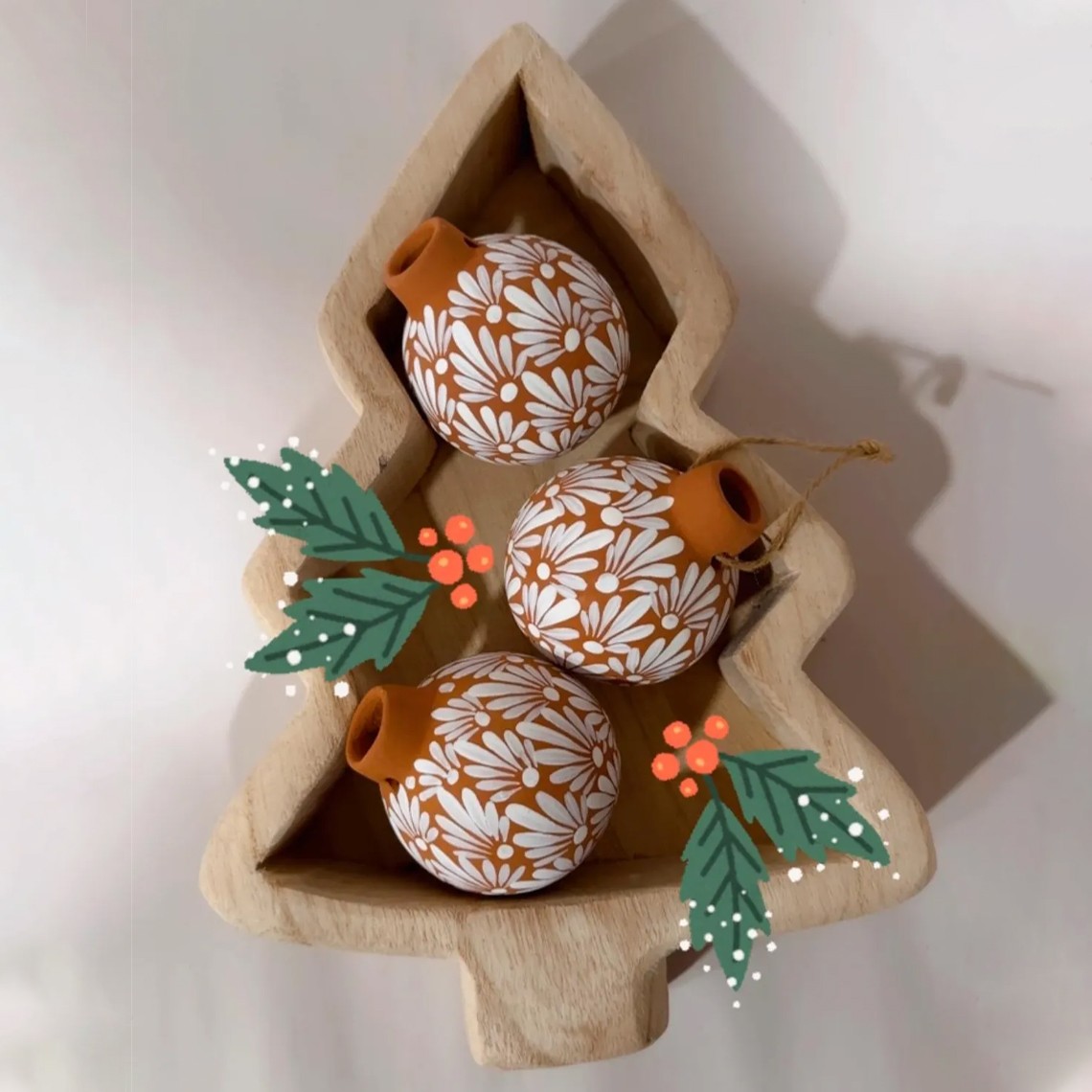 Hand-Painted Clay Christmas Ornament