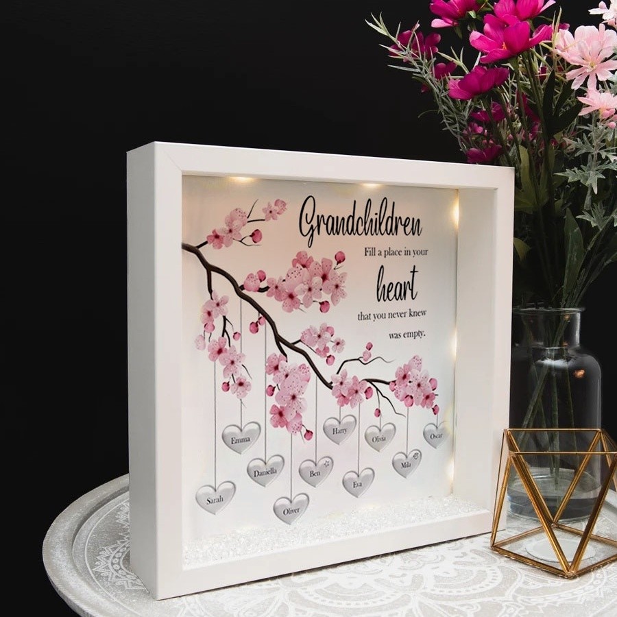 Personalized Family Tree Frame With Names For Mom Grandma Christmas Gift