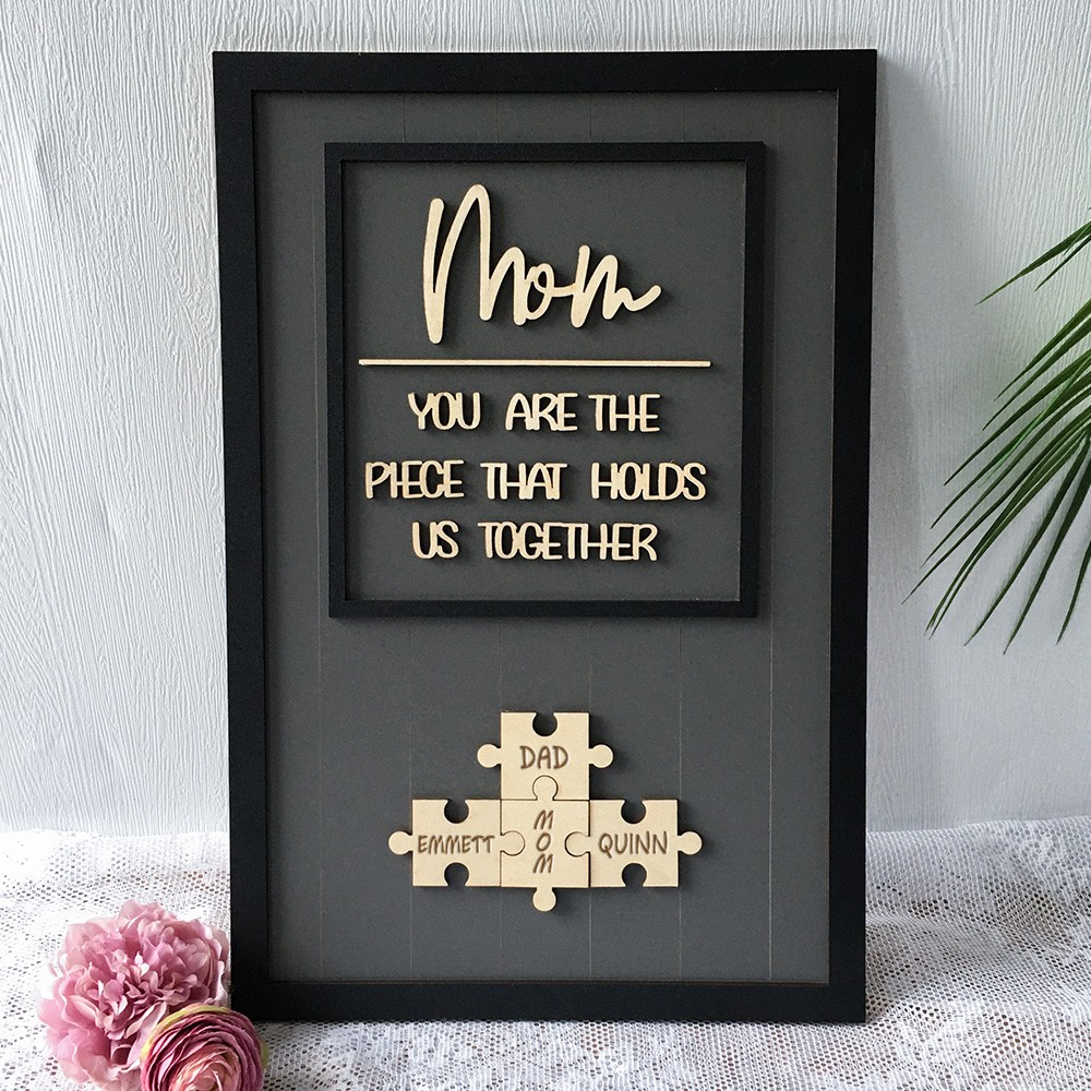 Mother's Day Wood Puzzle Sign Personalized Gift For Mom