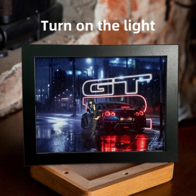 Cool Sports Car Night Light Art Painting Frame For Car Lover Gift