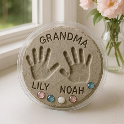Grandma's Garden DIY Stepping Stone Kit Personalized Handprint For Mothers Day Gift