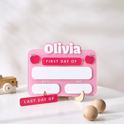 Personalized First/Last Day of School Sign Photo Prop Back to School Gifts For Kids