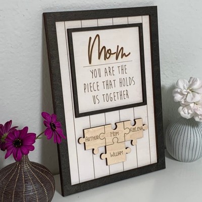 Mother's Day Wood Puzzle Sign Personalized Gift For Mom