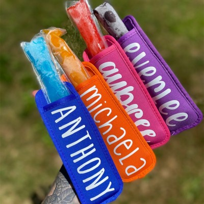 Personalized Popsicle Holder Ice Pop Sleeve Party Favors For Kids Gifts Ideas