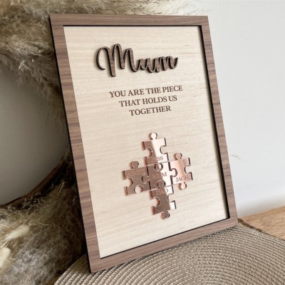 Mom Puzzle Sign Personalized Gift For Mother's Day