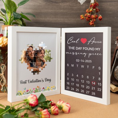 Custom Love Shadow Box Found My Missing Piece for Couple Valentine's Day Gift