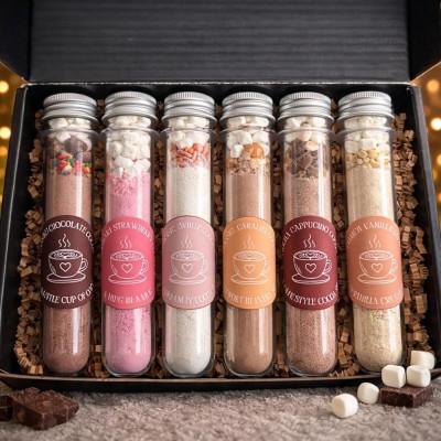 Gourmet Hot Cocoa Gift Set with Chocolate Shots and Drink Mix for Gifts Party Favors and Special Occasions