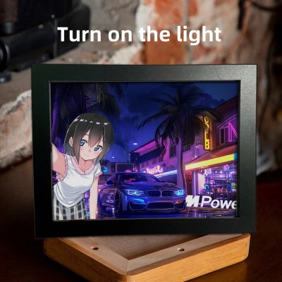 Cool Sports Car Night Light Art Painting Frame For Car Lover Gift