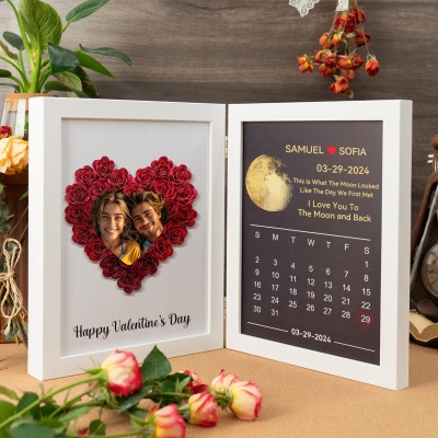Custom Love Shadow Box Love You To The Moon and Back for Couple Valentine's Day Gift