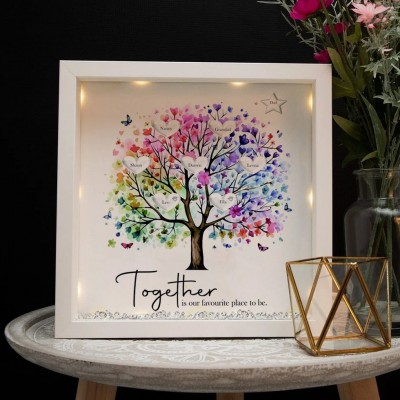 Personalized Family Tree Frame With Names For Mom Grandma Christmas Gift