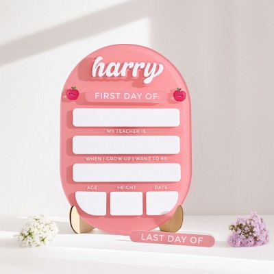 Personalized First/Last Day of School Sign Photo Prop Back to School Gifts