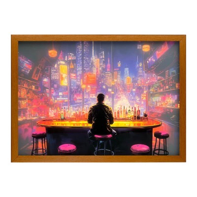 Urban Nights Bar Man Painting Artwork Table Lamp Night Light Best Home Ornament