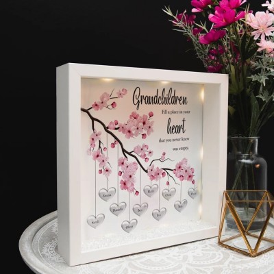 Personalized Family Tree Frame With Names For Mom Grandma Christmas Gift