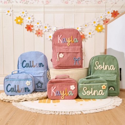 Personalized Kids Backpack With Name School Bag For Girls Boys Back to School Gift