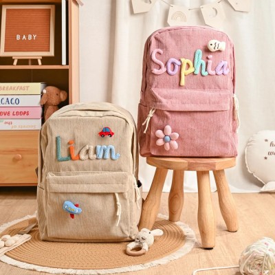 Personalized Kids Backpack With Name School Bag For Girls Boys Back to School Gift