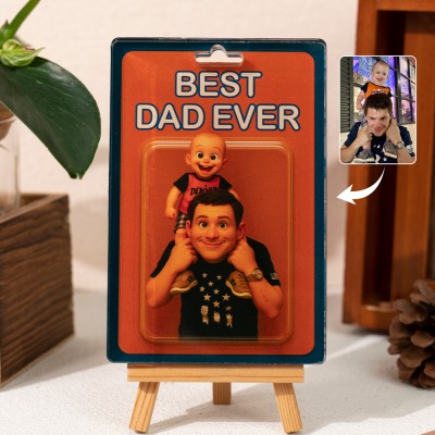 Custom Photo Dad And Kids Action Figure Acrylic Block Plaque For Father's Day Gift