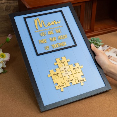 Custom Mother's Day Puzzle Sign With Kids Name Puzzle Mom You Are The Piece That Holds us Together