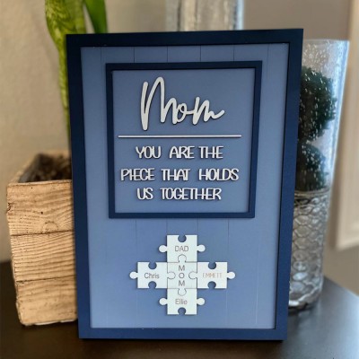 Mother's Day Wood Puzzle Sign Personalized Gift For Mom
