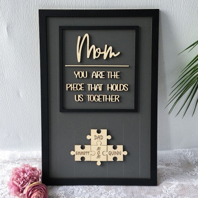 Mother's Day Wood Puzzle Sign Personalized Gift For Mom