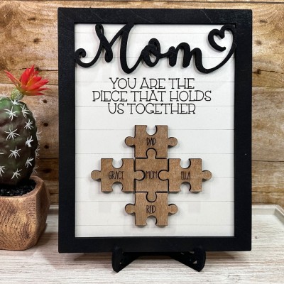Mother's Day Wood Puzzle Sign Personalized Gift For Mom
