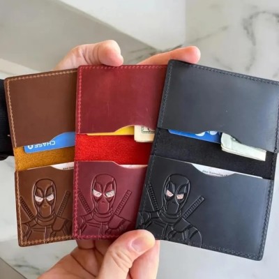 Personalized Hero ID Card Holder Leather Wallet Unique Gift For Dad Husband Father's Day Gift