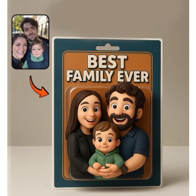 Custom Photo Dad And Kids Action Figure Acrylic Block Plaque For Father's Day Gift
