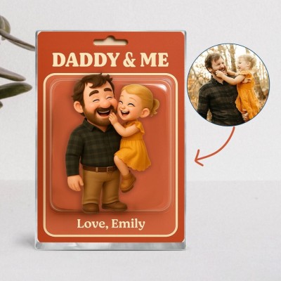Custom Photo Dad And Kids Action Figure Acrylic Block Plaque For Father's Day Gift