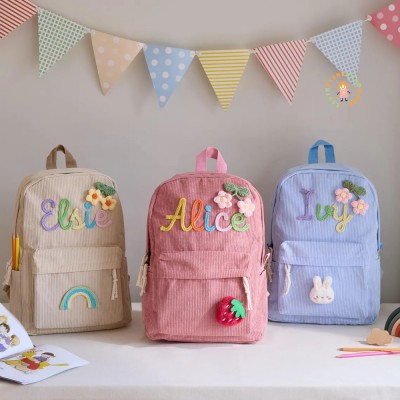 Personalized Kids Backpack With Name For Girls Boys Back to School Gift