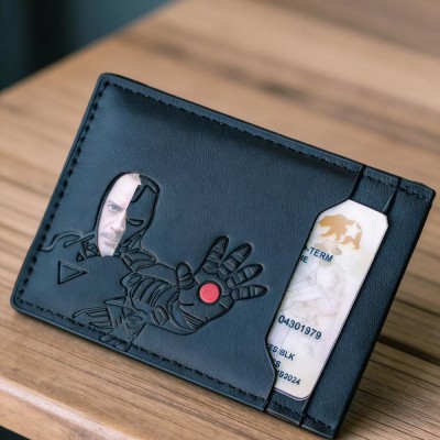 Personalized Hero ID Card Holder Leather Wallet Unique Gift For Dad Husband Father's Day Gift