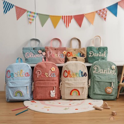 Personalized Kids Backpack and Handbag With Name School Bag For Girls Boys Back to School Gift