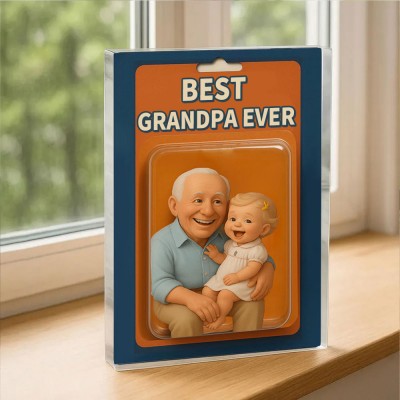 Custom Photo Dad And Kids Action Figure Acrylic Block Plaque For Father's Day Gift