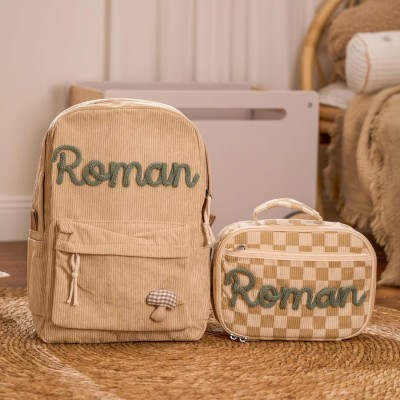 Personalized Kids Backpack and Lunch Bag With Name School Bag For Girls Boys Back to School Gift