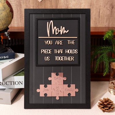 Custom Mom Wood Puzzle Sign Gift For Mother's Day