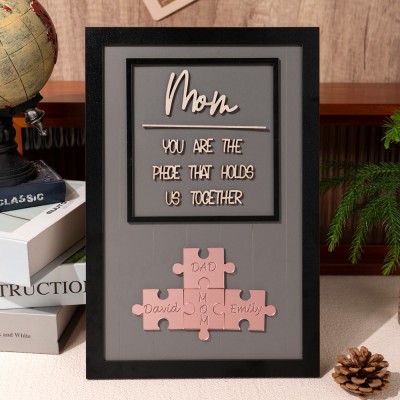 Custom Mom Wood Puzzle Sign Gift For Mother's Day