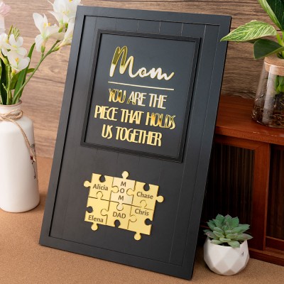 Custom Mother's Day Puzzle Sign With Kids Name Puzzle Mom You Are The Piece That Holds us Together