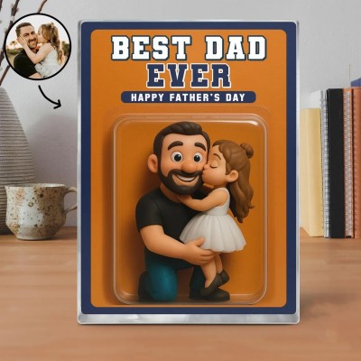 Custom Photo Dad And Kids Action Figure Acrylic Block Plaque For Father's Day Gift