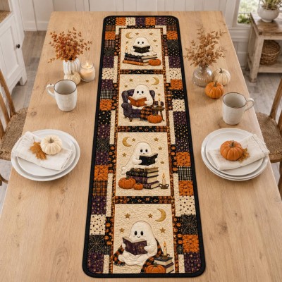 Halloween Quilted Table Runner Halloween Dining Table Decor Spooky Fall Home Decoration