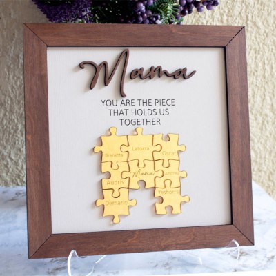 Mother's Day Wood Puzzle Sign Personalized Gift For Mom