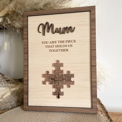 Mom Puzzle Sign Personalized Gift For Mother's Day