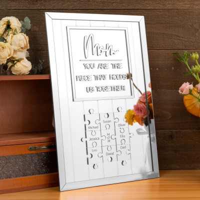 Custom Mother's Day Puzzle Sign With Kids Name Puzzle Mom You Are The Piece That Holds us Together