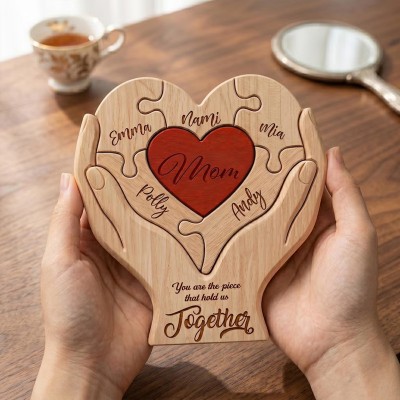 Custom Mother's Day Gift Puzzle Piece Sign Gifts for Mom From Kids Mom You Holds Us Together