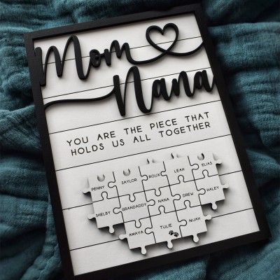 Mom Puzzle Sign Personalized Gift For Mother's Day