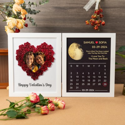 Custom Love Shadow Box Love You To The Moon and Back for Couple Valentine's Day Gift