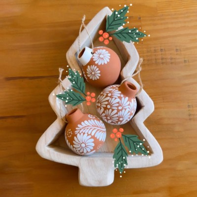 Hand-Painted Clay Christmas Ornament