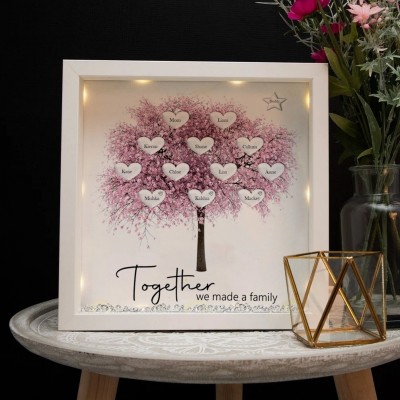 Personalized Family Tree Frame With Names For Mom Grandma Christmas Gift