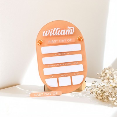 Personalized First/Last Day of School Sign Photo Prop Back to School Gifts